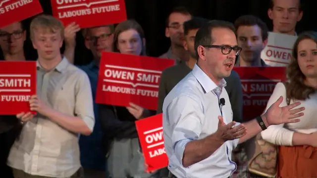 Owen Smith speaking at a rally earlier