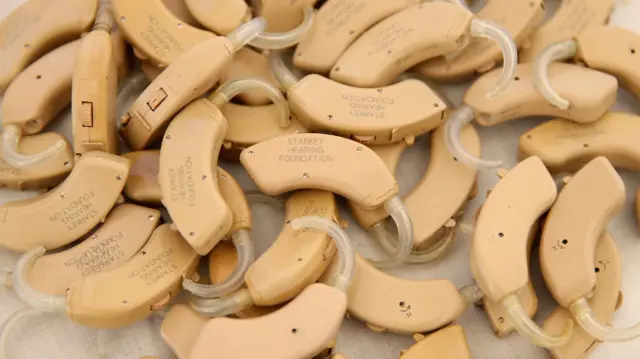 Hearing aids on a table