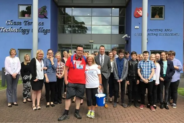 Rob and Jane called in to Stephen's former school, Chase Terrace Technology College