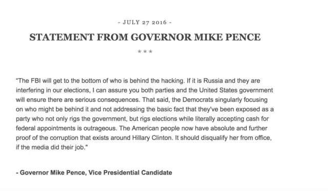 Pence Statement