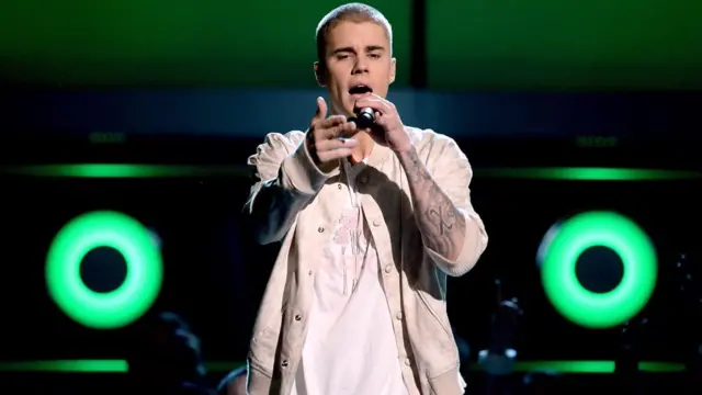 Justin Bieber performing