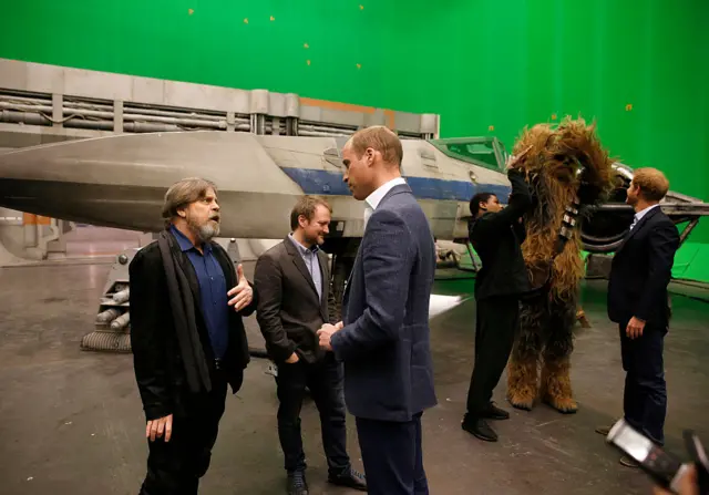 Prine William on the Star Wars set at Pinewood