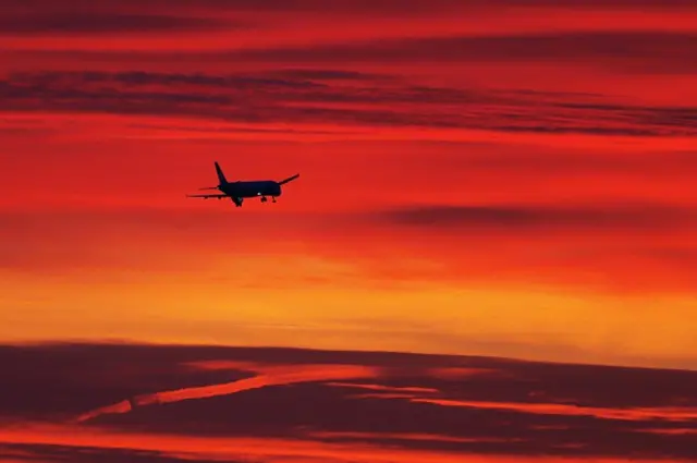 A plane lands at Nice Airport