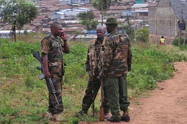 Rangers searching for two lions in Nairobi, Kenya, in February 2016