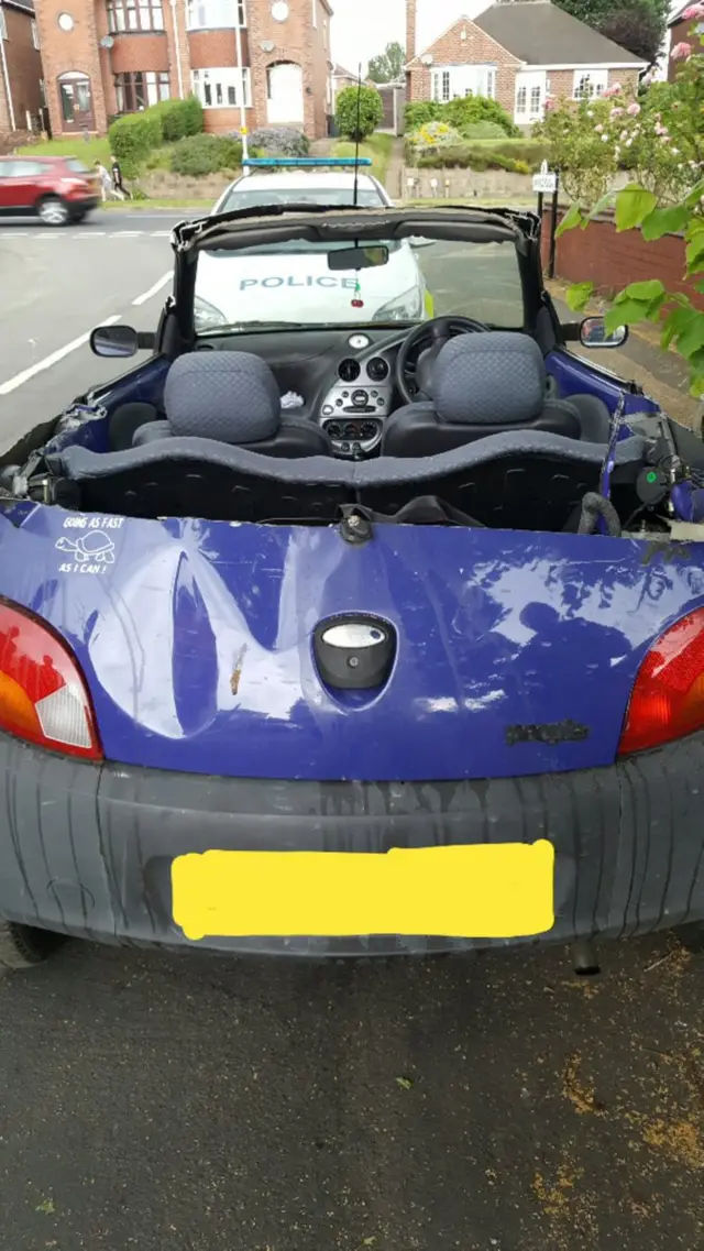 Ford Ka with roof cut off