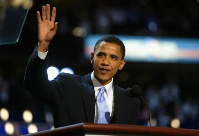 President Obama speaks at the 2004 convention in Boston