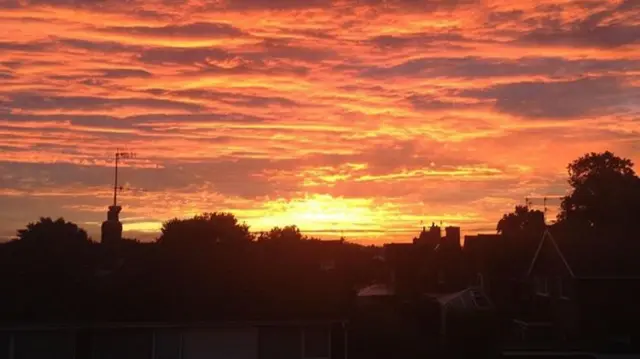 Beautiful sunrise taken from the Westlands in Newcastle-under-Lyme