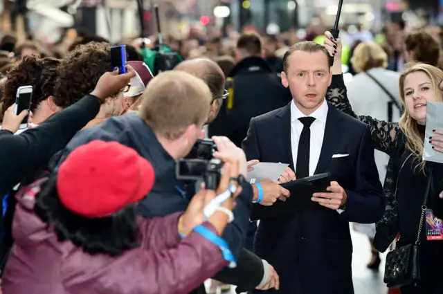 Simon Pegg at the premiere of Star Trek: Beyond at the Empire in Leicester Square