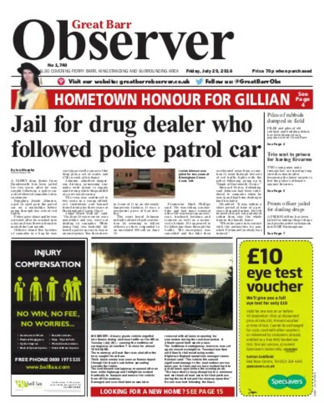 Great Barr Observer front page