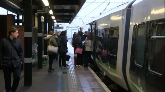 Passengers on platform