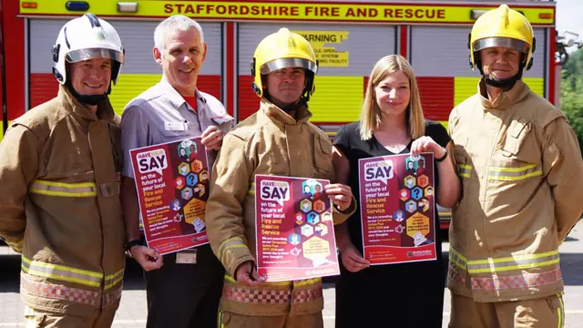 Firefighters launching a campaign