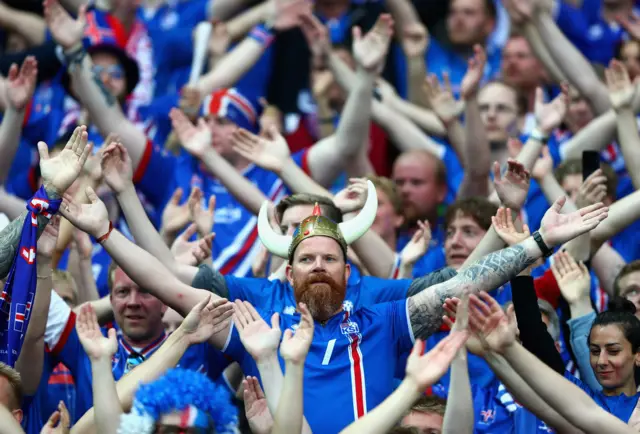 Iceland fans sing