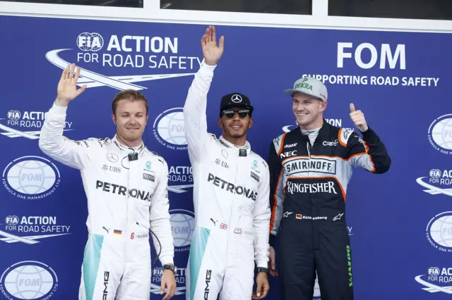 Rosberg, Hamilton, Hulkenberg