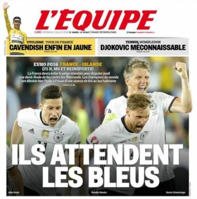 L'Equipe back page