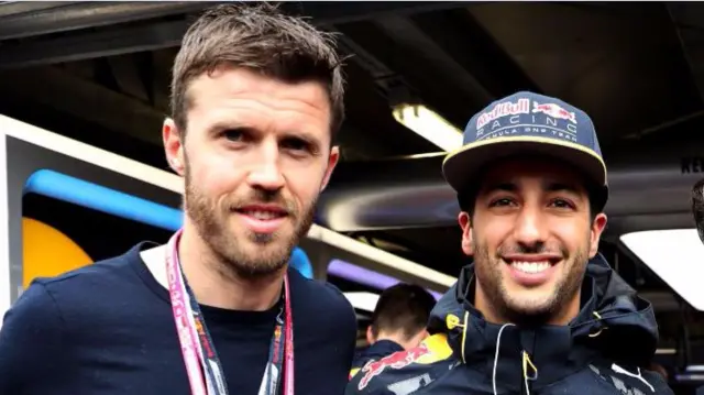 Michael Carrick and Daniel Ricciardo