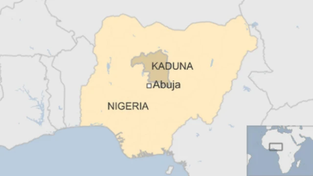 Map of Nigeria, highlighting Kaduna state