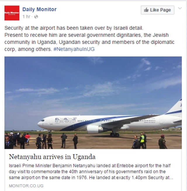 Picture of the plane carrying Israel Prime Minister