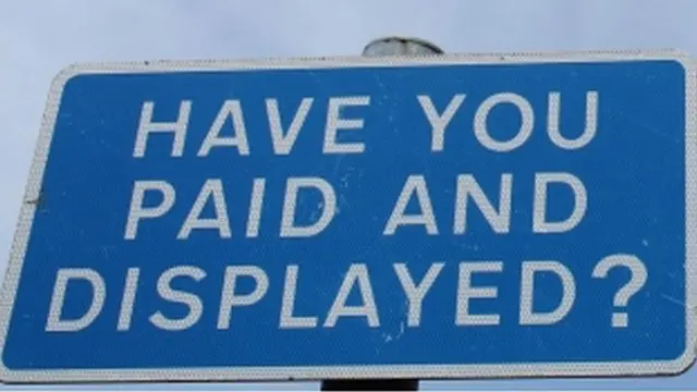 Pay and display sign