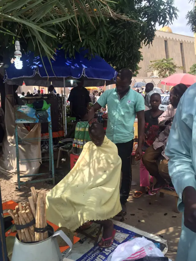 Man getting his hair cut