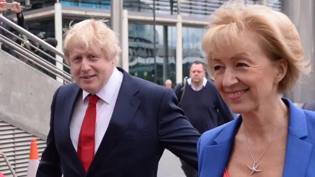 Boris Johnson and Andrea Leadsom