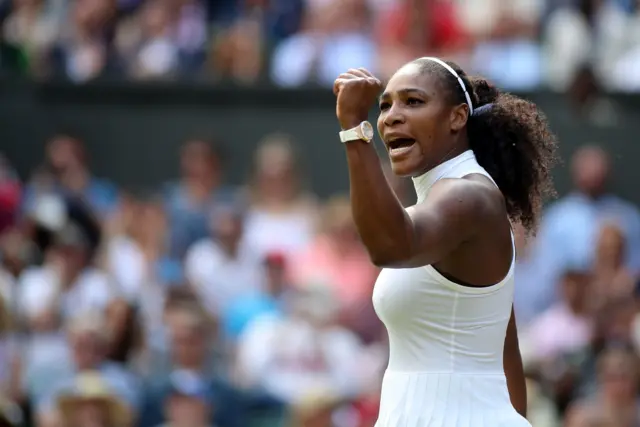 Serena Williams celebrates