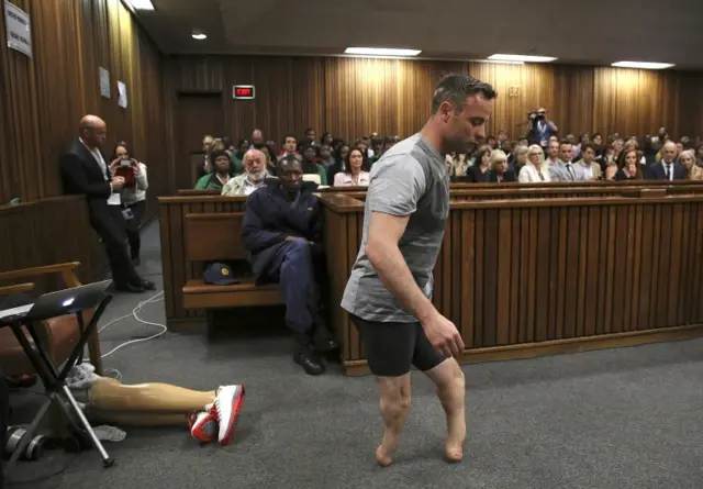 Pistorius walking on his stumps