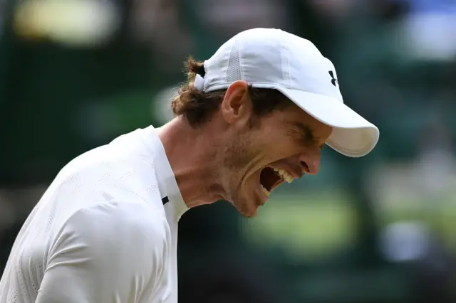 Andy Murray reacts