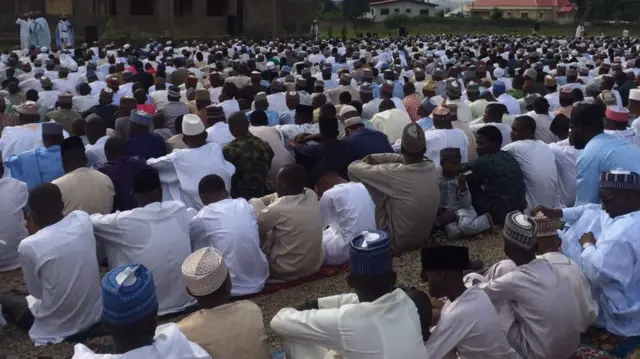 Eid prayers in Aubja, Nigeria