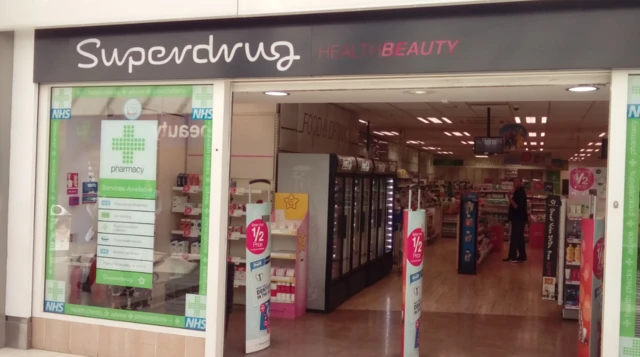 Superdrug store at the Intu shopping centre