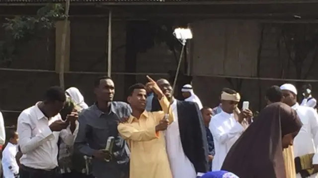 People taking Eid selfies in Eastleigh, Kenya