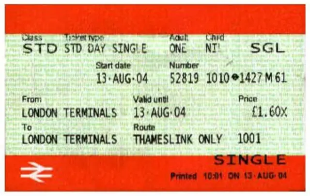 Train from London Terminals to London Terminals
