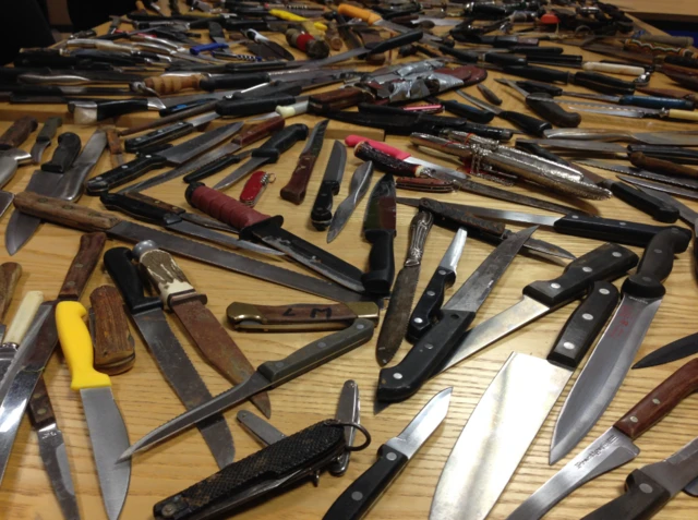 Knives handed in during six-week amnesty organised by Derbyshire Police