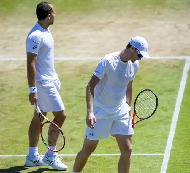 Dejection for Jamie Murray (right)