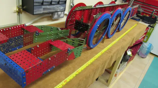 Meccano locomotive frame