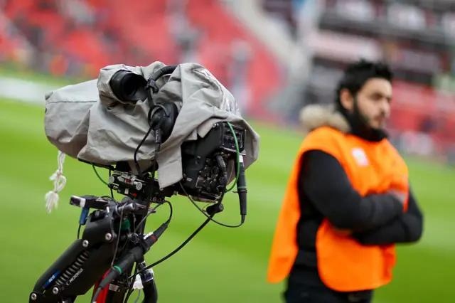 TV camera at football ground