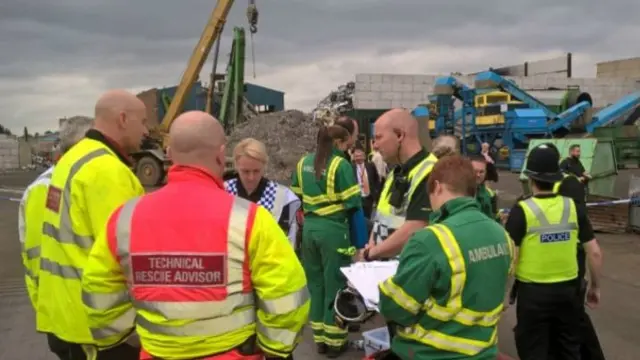 Emerghency services at the scene in Nechells