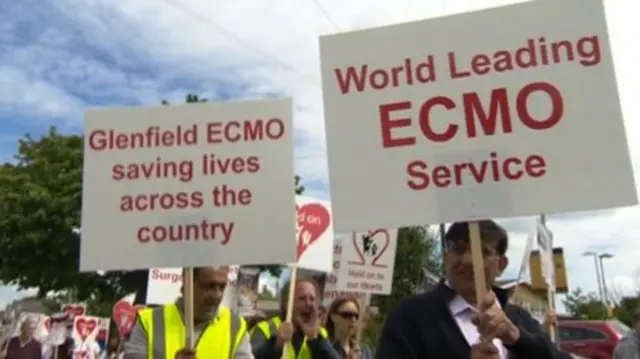 Protest to save services at Glenfield Hospital