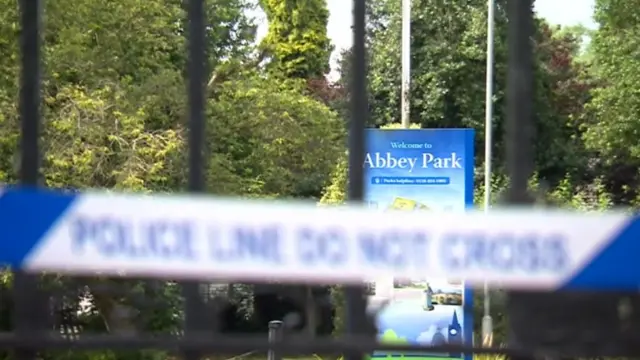 Abbey Park with police cordon