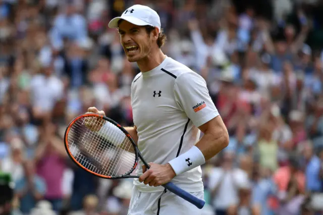 Andy Murray celebrates