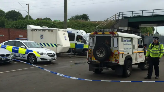 West Midlands Police at the metal recycling plant in Nechells this morning