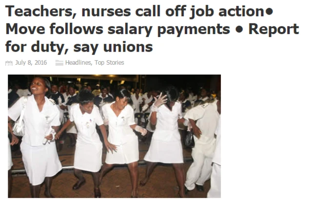 Nurses protesting