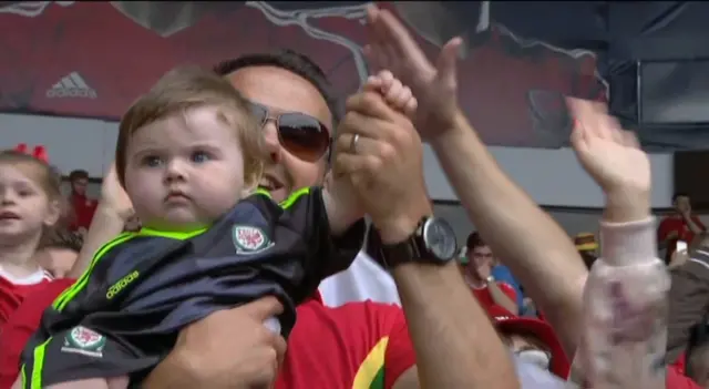 baby dancing in Cardiff City Stadium