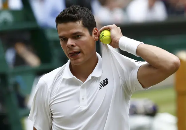 Milos Raonic during his match