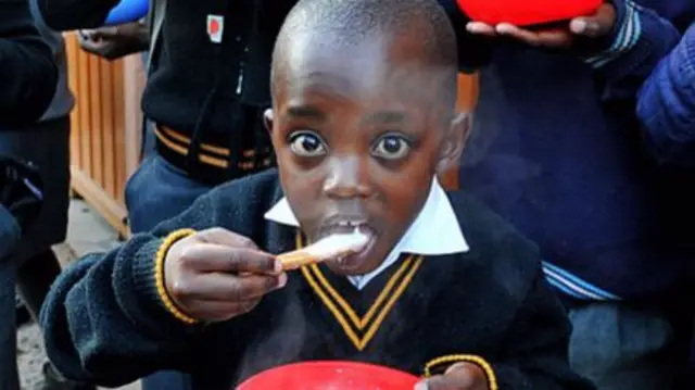 Boy eating food