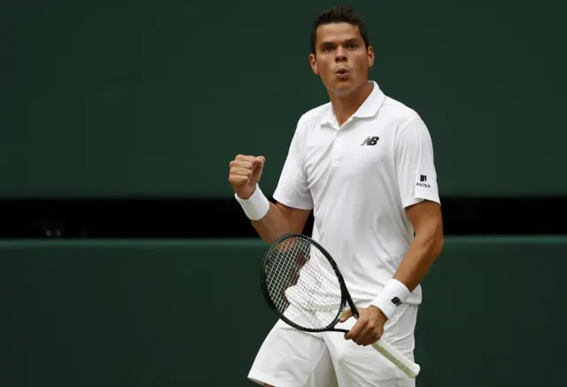 Milos Raonic celebrates