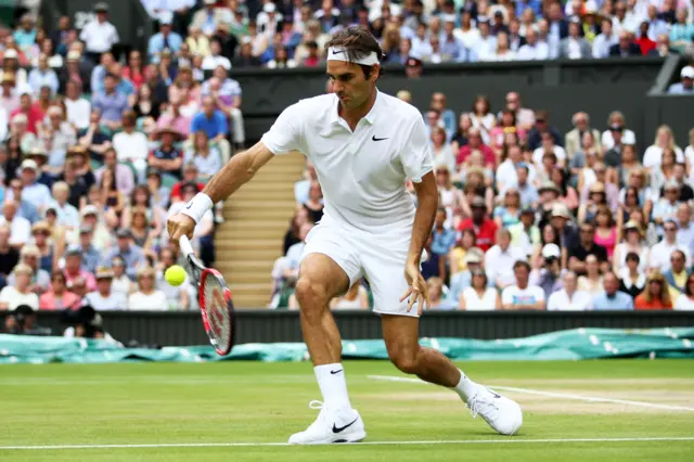 Roger Federer in action