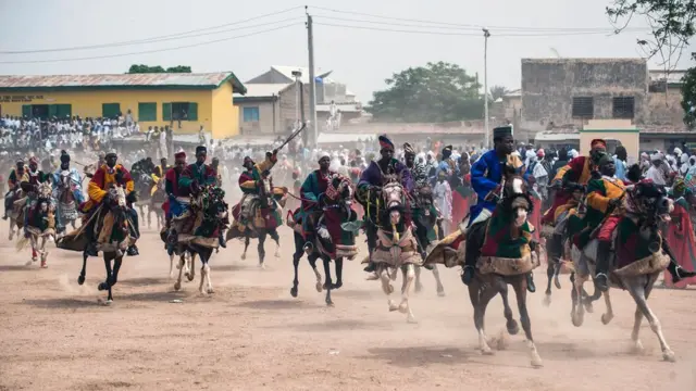 Horsemen during Eid celebrations