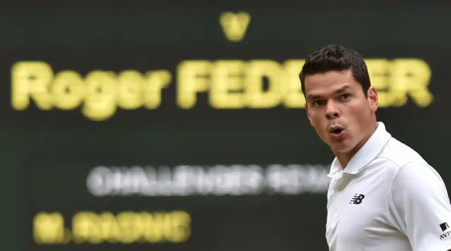 Milos Raonic reacts