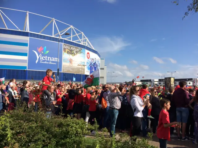 Fans at stadium