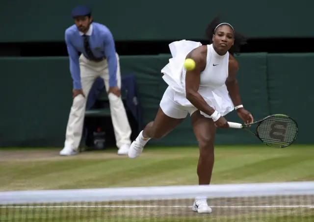 Serena serves